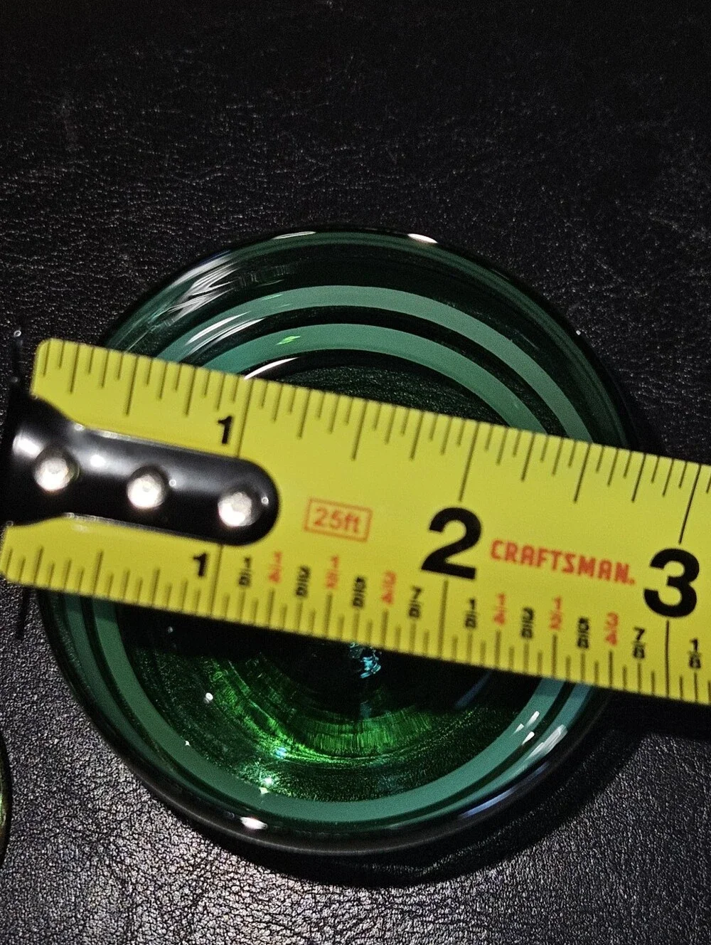 Vintage Emerald Green Coupe Glasses with White Stripe and Gold Trim- Set of 2